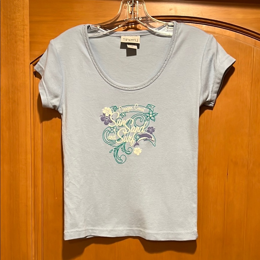 Baby Blue Fitted Short Sleeve T-Shirt
